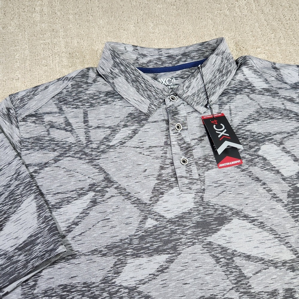 Johnston And Murphy XC4 Polo Shirt Men XL Performance Geometric 4 Way Stretch